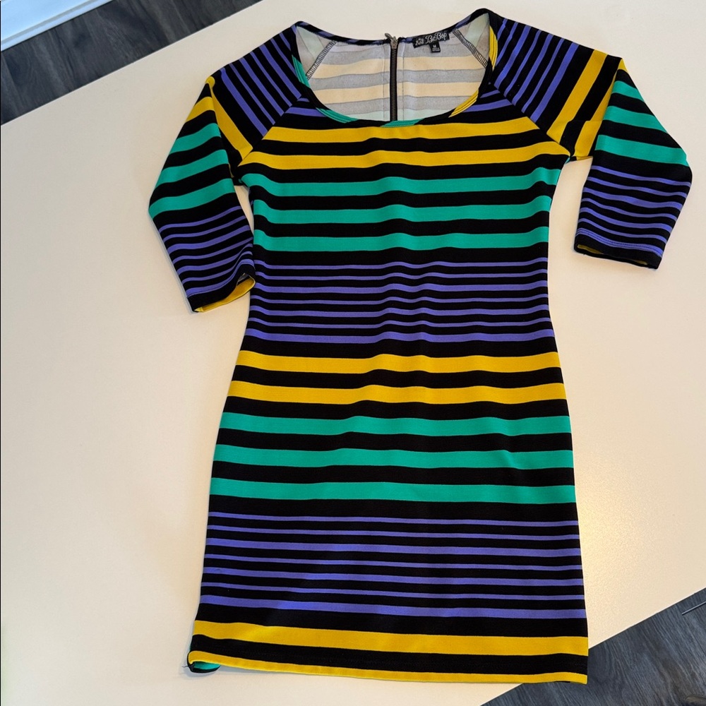 Vibrant Striped Dress with Bold Colors